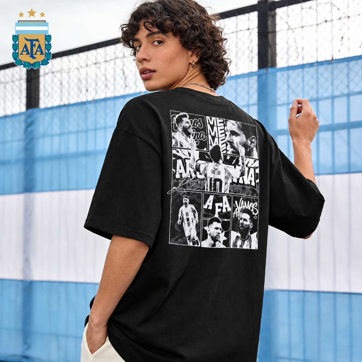 Argentina AFA Photo Collage Tee — Black